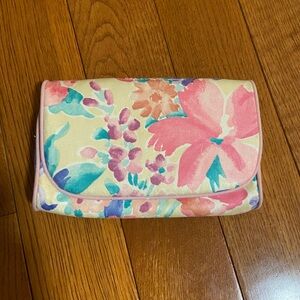 Floral Clutch Bag - Pink and Cream
